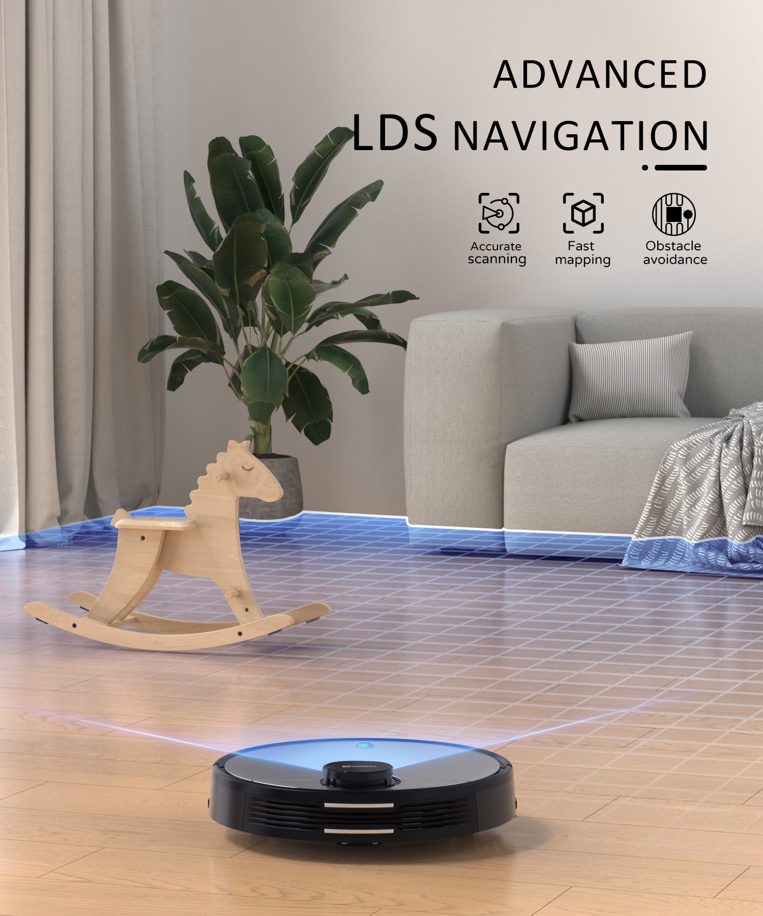 and with Vacuum Navigation Combo, R Laser SL200 Mop Robot Coredy Smart –